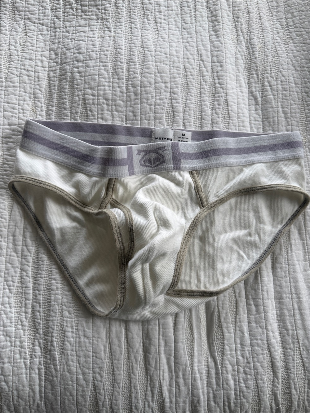 Nasty Pig White Briefs with Light Gray Waistband